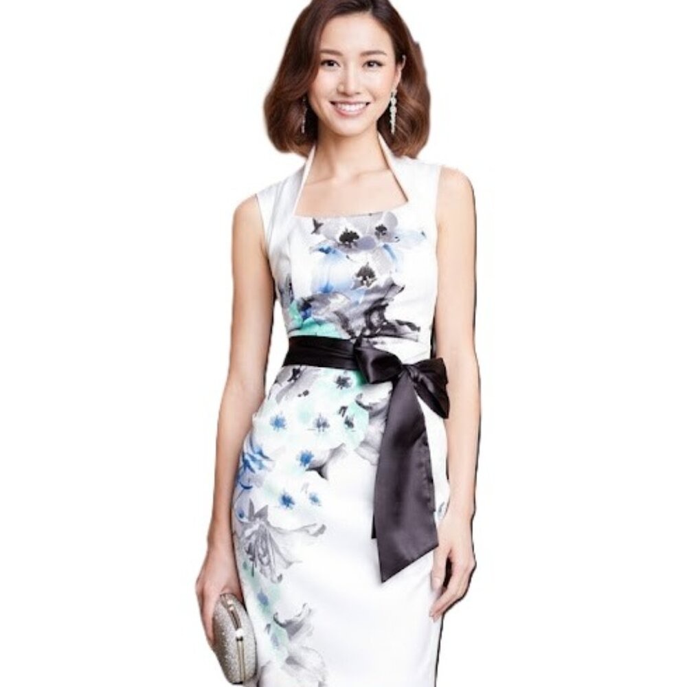 Le Chateau Satin Floral Dress NWT Size XXS